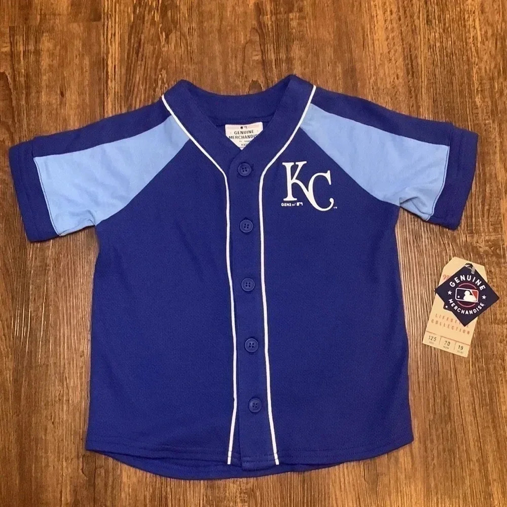 MLB Kansas City Royals Blue and Light Blue Kids Jersey